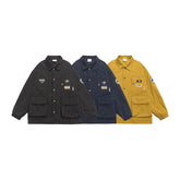 Gestreifte Jeansjacke mit Patches